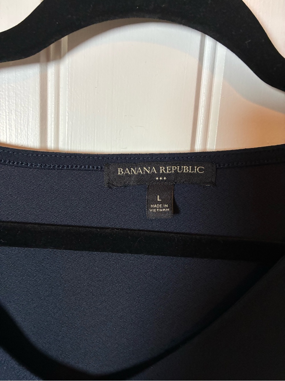 Banana Republic Women's Dark Navy V-Neck Short Sleeve Top - Picture 3 of 6